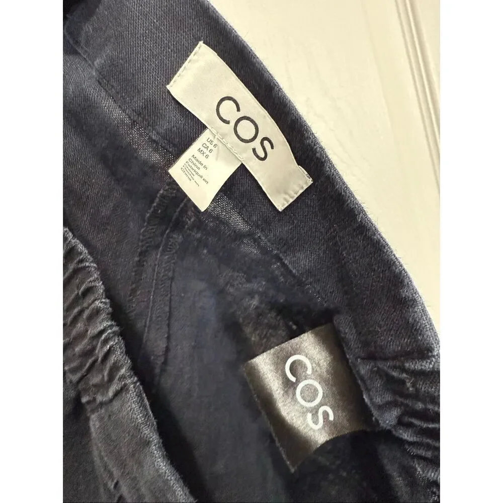 Cos linen dark blue pants size US 6